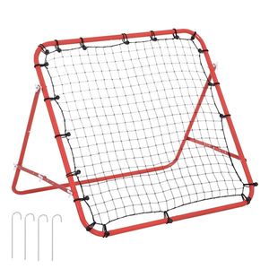 HOMCOM Plasă de revenire din metal unghi reglabil și 20 de corzi elastice pentru antrenament fotbal, tenis, handbal 96x80x96 | Aosom Romania imagine