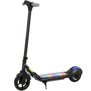 SPORTNOW Trotinetă electrică copii 6-14 ani, ecran LED, lumini RGB, roți 16, 5 cm, viteză 10 km/h, pornire prin împingere, negru | Aosom Romania imagine