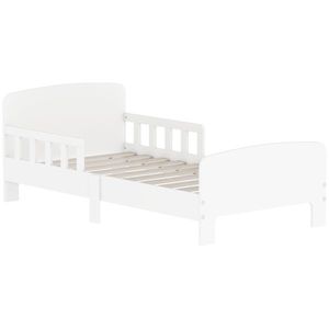 AIYAPLAY Pat pentru Copii 3-8 Ani cu Protecții Laterale 143.5x74.2x54 cm Alb | Aosom Romania imagine