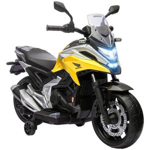 AIYAPLAY Motocicletă electrică pentru copii, Honda, 3 km/h, Muzică & Lumină, 3-6 ani, până la 30 kg, Galben | Aosom Romania imagine