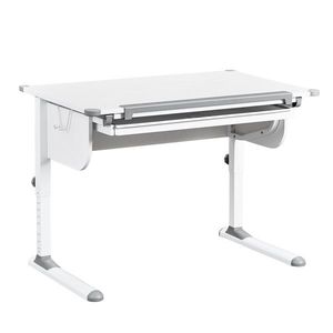 Birou pentru copii reglabil pe inaltime Studare, Inter Link, 110x68x55-78 cm, MDF, alb/gri imagine
