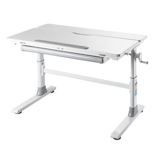 Birou pentru copii reglabil pe inaltime Frederik, Inter Link, 100x60x56-76 cm, metal, alb imagine