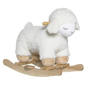 Balansoar pentru copii, Bloomingville, Laasrith, 65x34x48 cm, poliester/lemn de plop, alb imagine