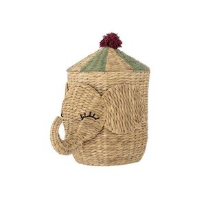 Cos cu capac, Bloomingville, Bobo, 35x35x50 cm, zambila de apa impletita, natural imagine