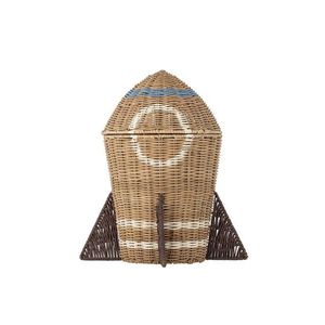 Cos cu capac, Bloomingville, Space, 31x35 cm, ratan, natural imagine