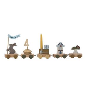 Jucarie aniversara, Bloomingville, Alfi Birthday, 39x5x8.5 cm, FSC 100%, MDF/lemn de fag, multicolor imagine
