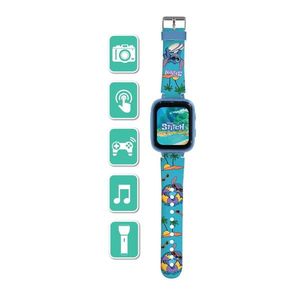 Ceas cu aparat foto si camera video pentru copii Stitch, LEXIBOOK, 25 cm, plastic, turcoaz imagine