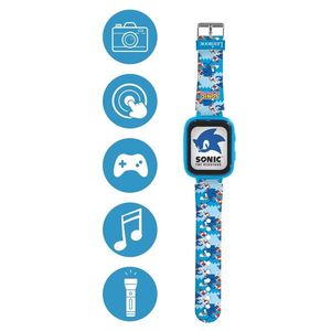 Ceas cu aparat foto si camera video pentru copii Sonic, LEXIBOOK, 25 cm, plastic, albastru imagine
