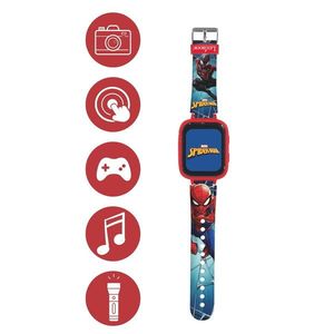 Ceas cu aparat foto si camera video pentru copii Spiderman, LEXIBOOK, 25 cm, plastic, rosu imagine