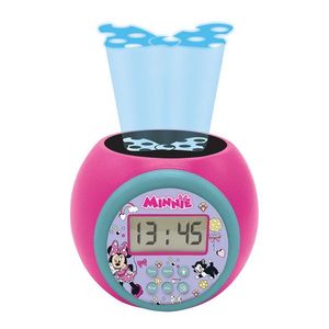 Ceas desteptator cu proiector Minnie Mouse, LEXIBOOK, 11.8x11x9.1 cm, roz imagine
