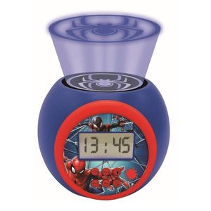 Ceas desteptator cu proiector Spider-Man, LEXIBOOK, 11.8x11x9.1 cm, albastru imagine
