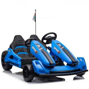 Kart electric pentru copii 5-14 ani, Kinderauto Speed7, 2 locuri, 600W, 48V 14Ah, echipare premium, albastru imagine