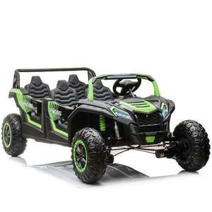 UTV electric pentru copii, 4 locuri, Kinderauto Racing 600W, 24V 20Ah, premium, roti moi EVA, scaun tapitat, verde imagine