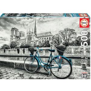Puzzle 500 piese - Bike near Notre Dame | Educa imagine