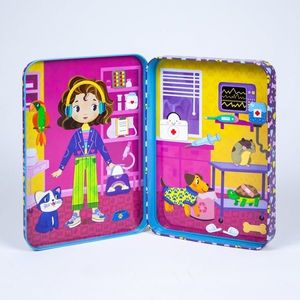 Puzzle magnetic in cutie metalica - In vizita la veterinar, 45+ piese | Mimorello imagine