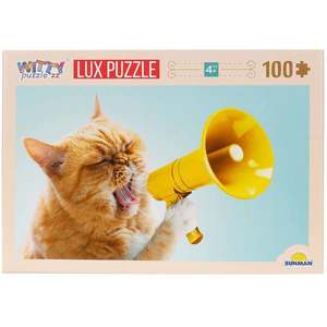 Puzzle Luxury, Witty Puzzlezz, Pisica cu megafon, 100 piese imagine