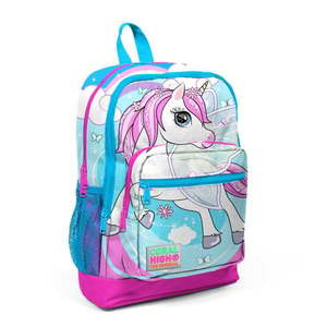 Ghiozdan cu 4 compartimente, Coral High, bleu cu unicorn imagine