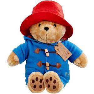 Jucarie de plus, Rainbow Designs, Ursuletul Paddington cu haina albastra, asezat, 30 cm imagine