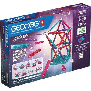 Joc magnetic de constructie, Geomag Glitter, 60 Piese, Reciclat imagine