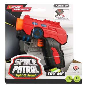 Pistol de jucarie cu lumini si sunete, Space Patrol, Rosu imagine