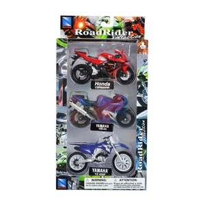 Set 3 motociclete metalice, New Ray, Honda, Yamaha, Yamaha, 1: 18 imagine