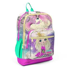 Ghiozdan cu 4 compartimente, Coral High, model fetita si unicorn imagine