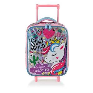 Ghiozdan tip troller, cu un compartiment, Unicorn Stay Wild imagine
