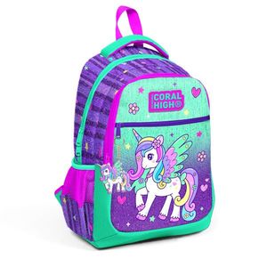Ghiozdan cu 3 compartimente, Coral High, model unicorn imagine