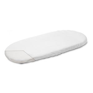 Cearceaf pentru saltea landou copii Sensillo Jersey Alb 75x35 cm din bumbac cu elastic roata, lavabil 40grade imagine
