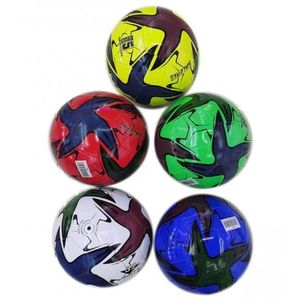 Minge de fotbal colorata din piele ecologica lucioasa diametrul 21 cm imagine