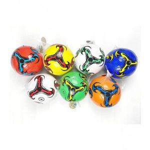 Minge de fotbal din piele ecologica multicolora imagine
