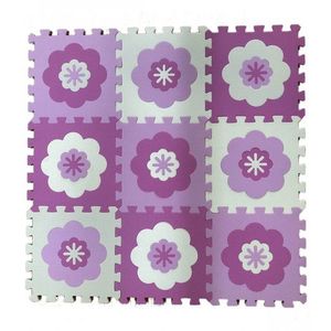 Covoras puzzle din spuma cu flori 9 piese imagine