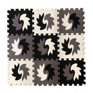 Covoras puzzle din spuma alb-negru 9 piese imagine