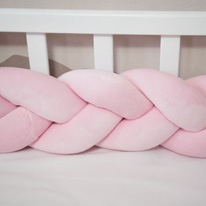 Protectie laterala roz impletita Twins tip cosita, cu 3 fire 200 cm imagine