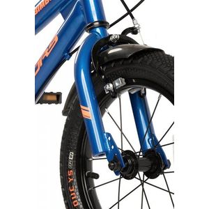 Bicicleta pentru copii Velors V1407B AlbastruPortocaliu, 14 inch, cu roti ajutatoare imagine