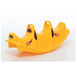 Balansoar pentru copii Dohany Galben cu manere de sustinere, utilizare interiorexterior, pentru 1, 2 sau 3 copii, realizat din plastic rezistent imagine