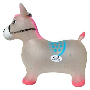 Calut de sarit gonflabil Novokids Jumping Donkey, cu sunete si lumini 55x50x25 cm rosugri imagine