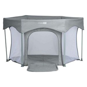 Tarc de joaca FreeON in forma de hexagon, pliabil, cu geanta de transport, 117x74 cm Grey imagine