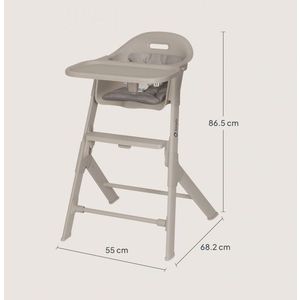 Scaun de masa Lionelo Beny Bej cu suport pentru picioare, tavita ajustabila in 2 pozitii, insertie moale, centuri in 3 puncte, sustine 15 kg, 6 luni+ imagine