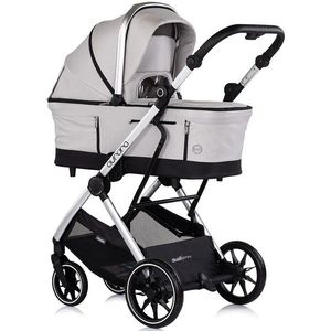 Carucior 3 in 1 pentru copii Chipolino Aurora Platinum, reversibil, spatar reglabil, cadru din aluminiu, suspensii, geanta, greutate admisa 22 kg imagine