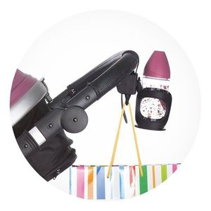 Suport universal pentru pahar si carlig de geanta pentru carucioare Chipolino black imagine