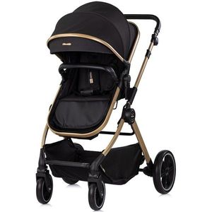 Carucior 2 in 1 pentru copii Chipolino Pearl Noir, transformabil, sezut reversibil, bara detasabila, roti cu suspensii, geanta, greutate admisa 22 kg imagine
