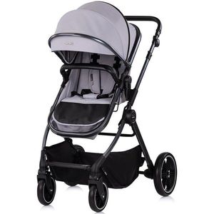 Carucior 2 in 1 pentru copii Chipolino Pearl Platinum, transformabil, sezut reversibil, bara detasabila, roti cu suspensii, geanta, greutate admisa 22 kg imagine