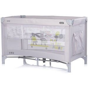 Patut pliabil pentru copii Chipolino Ariel Platinum 120x60 cm, doua nivele, intrare laterala cu fermoar, geanta pentru transport imagine