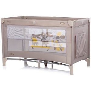 Patut pliabil pentru copii Chipolino Ariel Latte 120x60 cm, doua nivele, intrare laterala cu fermoar, geanta pentru transport imagine