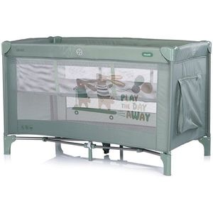 Patut pliabil pentru copii Chipolino Ariel Matcha 120x60 cm, doua nivele, intrare laterala cu fermoar, geanta pentru transport imagine