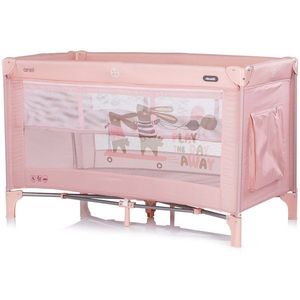 Patut pliabil pentru copii Chipolino Ariel Powder Pink 120x60 cm, doua nivele, intrare laterala cu fermoar, geanta pentru transport imagine