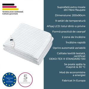 Saltea electrica tip cearsaf Beurer UB 101 imagine