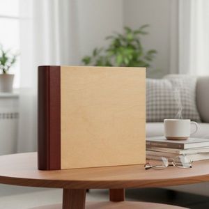 Album foto 10x15 cm, 500 poze, coperta lemn natur si piele eco, capacitate mare imagine