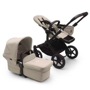 Carucior pentru copii Bugaboo Donkey 5 Mono Black Desert Taupe, reversibil, cu suspensii, pliere compacta, maner reglabil si husa de ploaie, suporta pana la 22 kg imagine